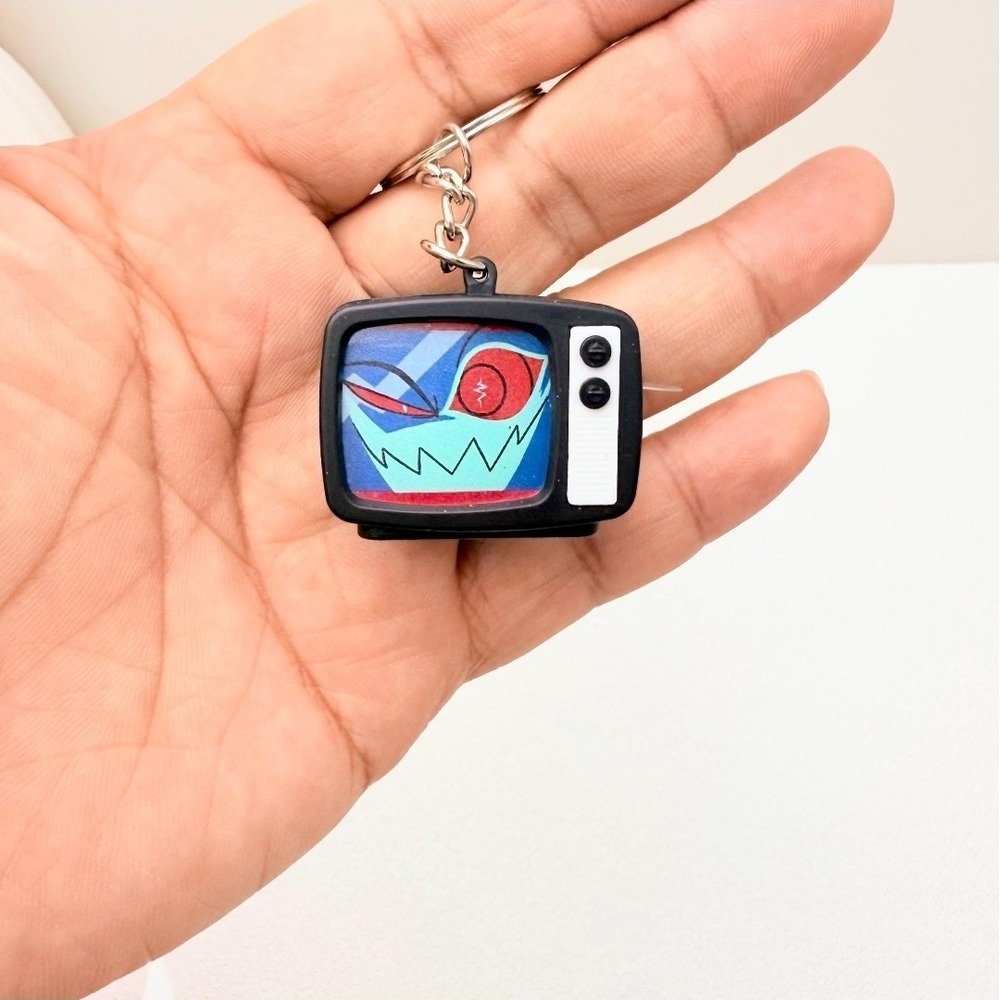 Hazbin Hotel Vox Keychain With Light and Static Sound Clip Electronic Toy Charm